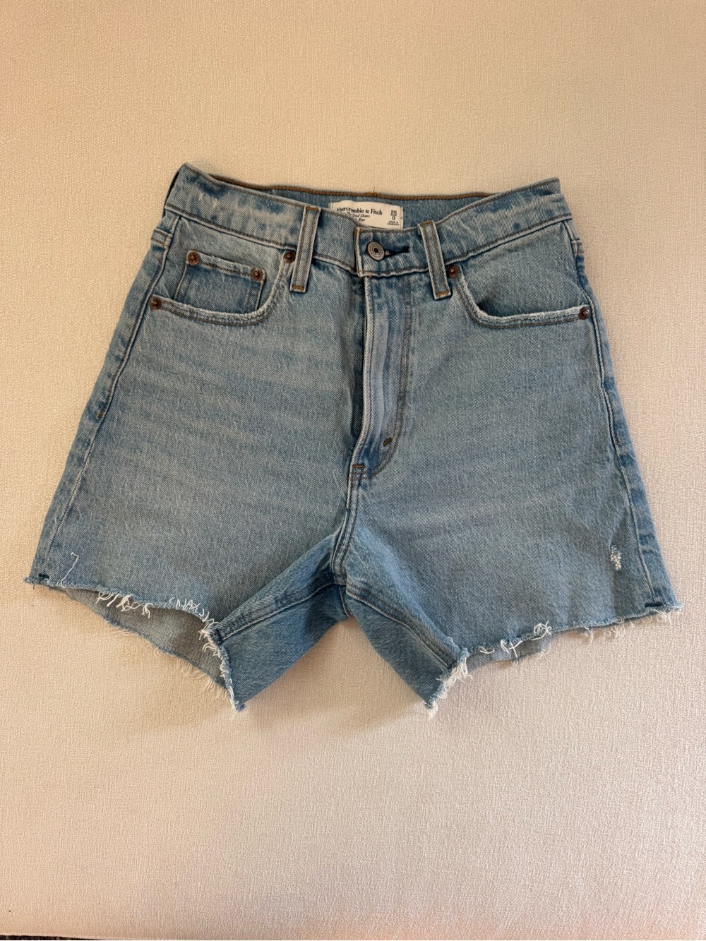 Abercrombie & Fitch The Dad Short High Rise  Cutoff Denim Shorts